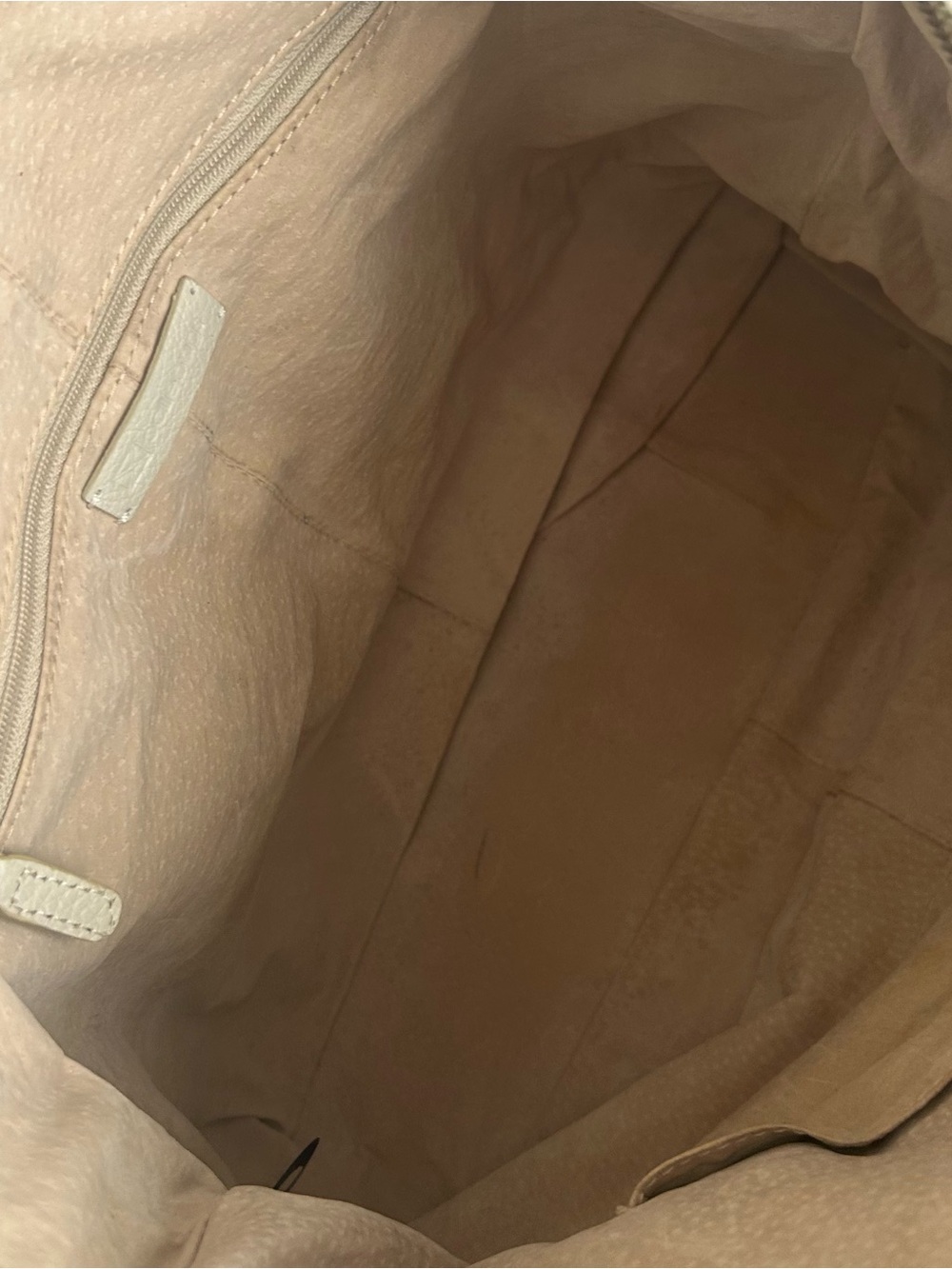 Pallie Bags Cream Pebbled Leather Multi Zip Tote Shoulder Bag Work Laptop - Picture 11 of 13